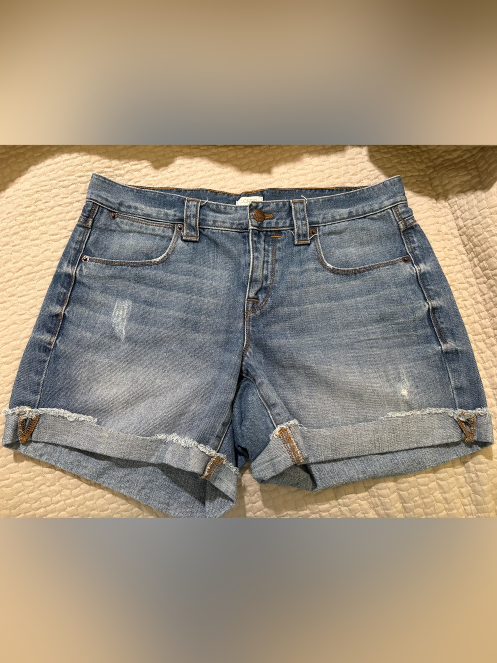 J. Crew Light Blue Denim Rolled Hem Jean Shorts